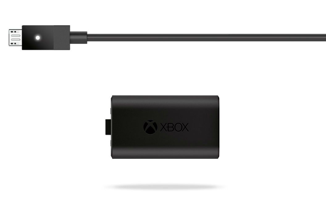 Xbox One заряжает и воспроизводит аккумулятор и кабель.